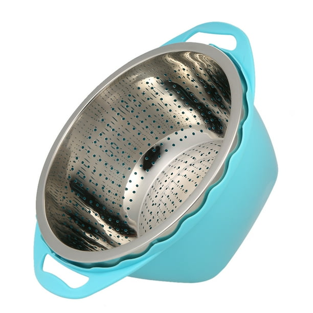 Stainless Steel Fruit Bowl Vegetable Strainer Washing /& Draining Basket